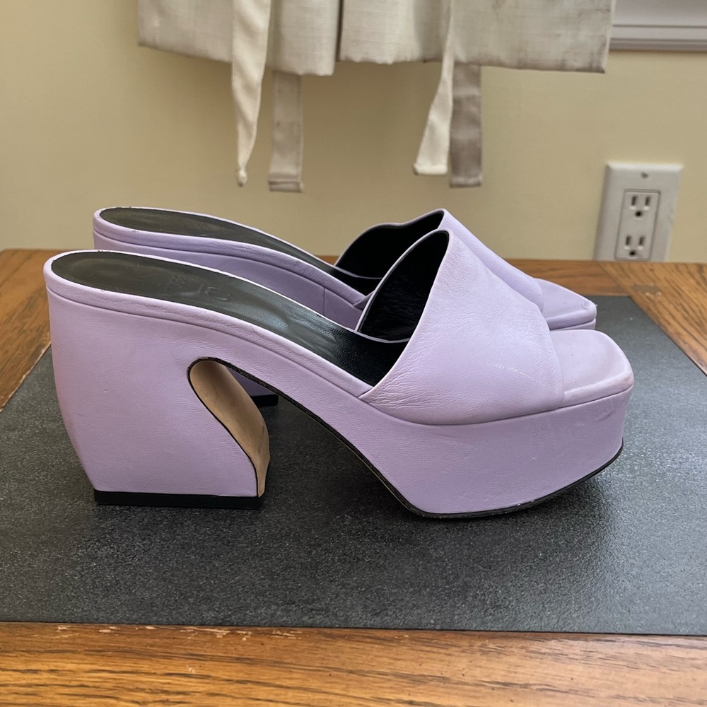 Sergio Rossi purple platform mule sandals size 37.5